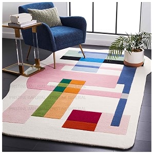 floorfusion pure woolen modern irregulare shape premium rug collection carpet for living room bedroom and hall size 9 x 12 feet color multi