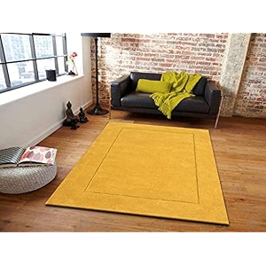 bedside runner handmade tufted soft plain carpet for home living room 2 feet x 6 feet 60 x 180 cm yellow colour