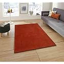 Handmade Tufted Plain Solid Woolen Thick Carpet for Living Room 9 Feet x 12 Feet (270 x 360 Cm) Orange Colour