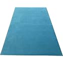 Handmade Tufted Plain Solid Woolen Thick Carpet for Living Room 5 Feet x 8 Feet (150 x 240 Cm) Sky Blue Colour