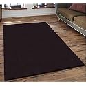 Handmade Tufted Plain Solid Woolen Thick Carpet for Living Room 6 Feet x 9 Feet (180 x 270 Cm) Brown Colour