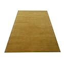Handmade Tufted Plain Solid Woolen Thick Carpet for Living Room 6 Feet x 9 Feet (180 x 270 Cm) Gold Colour