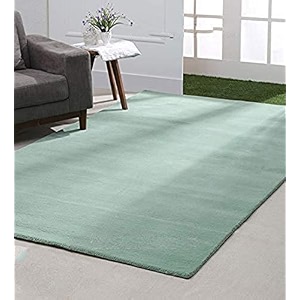 pure woolen handmade tufted plain carpet for home living room 8 feet x 10 feet 240 x 300 cm turquoise colour
