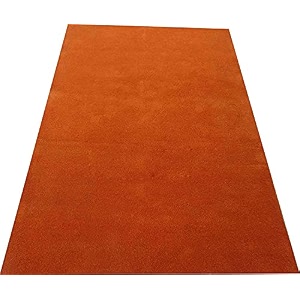 pure woolen handmade tufted plain carpet for home living room 5 feet x 7 feet 150 x 210 cm rust colour