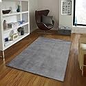 Pure Woolen Handmade Tufted Plain Carpet for Home Living Room 9 Feet x 12 Feet (270 x 360 Cm) Grey Colour
