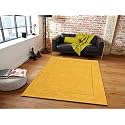 Pure Woolen Handmade Tufted Plain Carpet for Home Living Room 3 Feet x 5 Feet (90 x 150 Cm) Yellow Colour