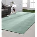 Pure Woolen Handmade Tufted Plain Carpet for Home Living Room 6 Feet x 8 Feet (180 x 240 Cm) Turquoise Colour