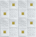 Floppy 70 cm x 70 cm Art & Paintings Embossed Wallpaper (White, Gold)