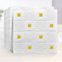 Floppy 70 cm x 70 cm Art & Paintings Embossed Wallpaper (White, Gold, Pack of 10)