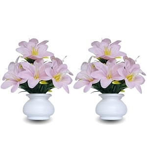 flora planet artificial plants for home decor  set of 2 artificial flowers for decoration  decorative items for home  home decor items for living room  mini size flowers pot 12 cm height 2lpink