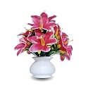 Flora Planet Artificial Plants for Home Decor | Set of 2 Artificial Flowers for Decoration | Decorative Items for Home | Home Decor Items for Living Room | mini Size Flowers Pot 12 cm Height (1DPink)