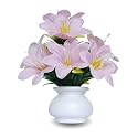 Flora Planet Artificial Plants for Home Decor | Set of 2 Artificial Flowers for Decoration | Decorative Items for Home | Home Decor Items for Living Room | mini Size Flowers Pot 12 cm Height (1LPink)