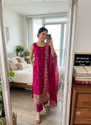 FloraAndFiber Georgette Embroidered Salwar Suit Material