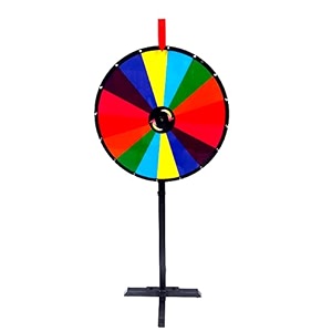 floragreen spinning prize wheel for kids toys party event games birthday carnival product promotion fortune gift win celebration 24 inch diameter 5 feet height appx