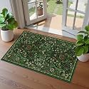 Floral 2x3 Entryway Rug Washable Door Mat Indoor Throw Rug,Green