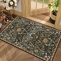 Floral 2x3 Entryway Rug Washable Doormat Indoor Throw Rug, Brown