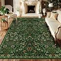 Floral Area Rug 6x9 Botanical Washable Carpet for Living Room