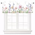 Floral Butterfly Curtains Valances for Windows 42x12in