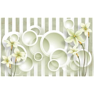 White Circle Wallpaper Wall Sticker for Home