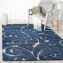 Floral Design Microfiber Hand Woven Shaggy Carpet