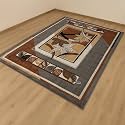 Floral Grey-Color Area Rug 5x7 Feet - Anti-Slip Living Room Bedroom Carpet Soft Home Decor