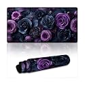 Floral Large Mouse Pad 12"×24" inch Extended Gaming Mousepad Desk Mat Long Computer Keyboard Non-Slip Base Stitched Edges for Home Office Work