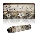 Floral Large Mouse Pad 12"×24" inch Extended Gaming Mousepad Desk Mat Long Computer Keyboard Non-Slip Base Stitched Edges for Home Office Work