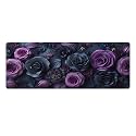 Floral Large Mouse Pad 12"×32" inch Extended Gaming Mousepad Desk Mat Long Computer Keyboard Non-Slip Base Stitched Edges for Home Office Work