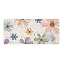 Floral Large Mouse Pad 16"×36" inch Extended Gaming Mousepad Desk Mat Long Computer Keyboard Non-Slip Base Stitched Edges for Home Office Work
