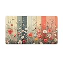 Floral Large Mouse Pad 16"×30" inch Extended Gaming Mousepad Desk Mat Long Computer Keyboard Non-Slip Base Stitched Edges for Home Office Work
