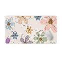 Floral Large Mouse Pad 16"×30" inch Extended Gaming Mousepad Desk Mat Long Computer Keyboard Non-Slip Base Stitched Edges for Home Office Work