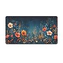 Floral Night Sky Large Mouse Pad 16"×30" inch Extended Gaming Mousepad Desk Mat Long Computer Keyboard Non-Slip Base Stitched Edges for Home Office Work