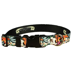 floral print dog collar - waterproof cute floral female dog collar - 134 adjusts 115-17534 medium tropical garden