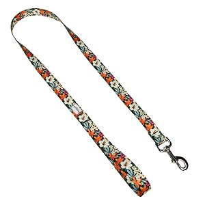floral print dog leash - cute female floral print dog leash waterproof with easy grip loop - 134 x 639 tropical garden