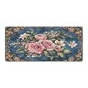 Floral Retro Large Mouse Pad 16"×36" inch Extended Gaming Mousepad Desk Mat Long Computer Keyboard Non-Slip Base Stitched Edges for Home Office Work