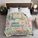 Floral Sewing Machine Comforter Bedding Heavy Bed Blanket Soft Warm Fluffy All Seasons Only Quilt 264x229cm