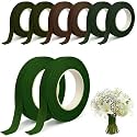 Floral Tape Flower for Bouquet Stem Wrapping Wedding, Mixed Color 8 Pack