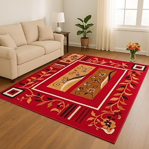 floral velvet touch multi-color carpet  8x11 feet 240x330 cm anti-skid washable amp durable kaleen galeecha rug for living room bedroom amp hall  elegant modern home floor dcor