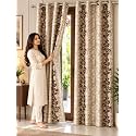 FLORANCIA Polyester Eyelet Door Curtains 7 Feet