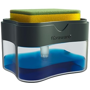 floraware 2 in 1 reguler soap dispenser for dishwasher liquid holder liquid dispenser through pump multi-color 400 ml with sponge