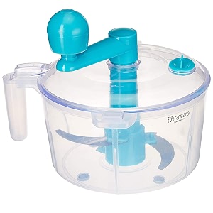 floraware food safe 3 in 1 food processor attadough kneadermaker vegetble cutter beater bpa free blue