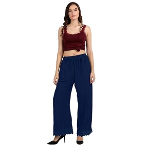 florence women39s pure crepe plain crochet work solid printed palazzo