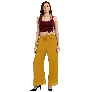 florence women39s crepe palazzo bottom pz-058-go_mustard_one size