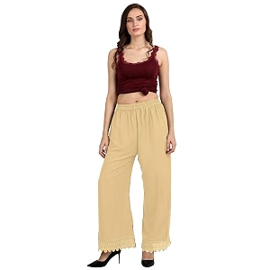 florence women39s pure crepe plain crochet work solid printed palazzo