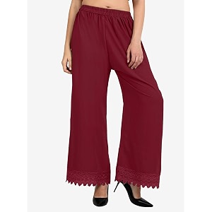 florence women39s pure crepe plain crochet work solid printed palazzo