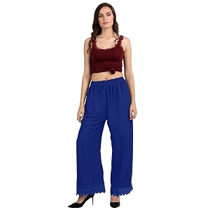 florence women39s pure crepe plain crochet work solid printed palazzo