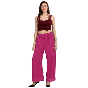 florence women39s pure crepe plain crochet work solid printed palazzo