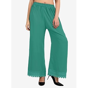 florence women39s pure crepe plain crochet work solid printed palazzo