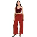 Florence Women's Crepe Palazzo Bottom (PZ-065-GO_Rust_One Size)