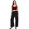 Florence Women's Crepe Palazzo Bottom (PZ-063-GO_Black_One Size)